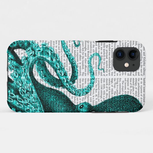 Octopus Green Half Case-Mate iPhone Case (Achterkant (horizontaal))