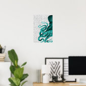 Octopus Green Half Poster (Thuiskantoor)