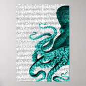 Octopus Green Half Poster (Voorkant)