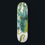 Octopus Green Tentacles Waterverf Art Persoonlijk Skateboard<br><div class="desc">octopus</div>