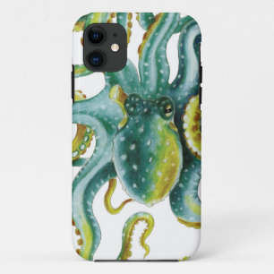Octopus Green Waterverf Art Case-Mate iPhone Case
