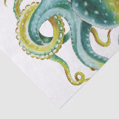Octopus Green Waterverf Art Tissuepapier (Detail)