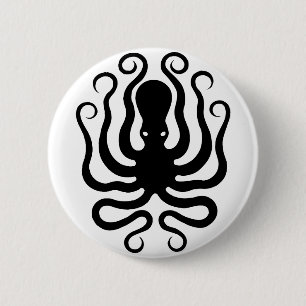 Octopus, Grieks reliëf Ronde Button 5,7 Cm