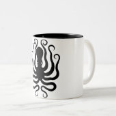 Octopus, Grieks reliëf Tweekleurige Koffiemok (Voorkant rechts)