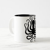 Octopus, Grieks reliëf Tweekleurige Koffiemok (Voorkant links)