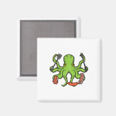 Octopus Grilling BBQ Funny Byrbecue Vleesliefhebbe Magneet (Voorkant / Achterkant)