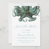 Octopus Groen Aquarium Trouwafspraak Bewaar De Dat Save The Date (Voorkant)