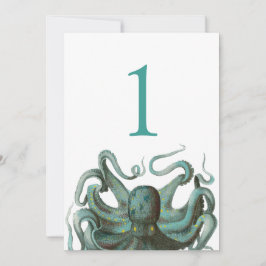 Octopus Groene Aquarium Trouwtafel Nummer Kaart
