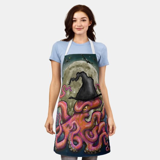 Octopus Halloween Apron Schort (Gedragen)
