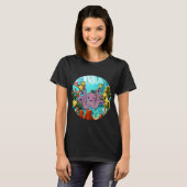 Octopus Handbelrinker In De Zee (cirkelontwerp) T-shirt (Voorkant volledig)