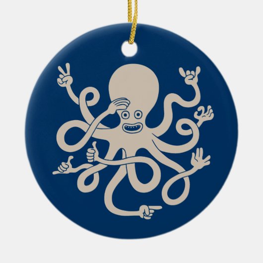Octopus Hands Keramisch Ornament (Voorkant)