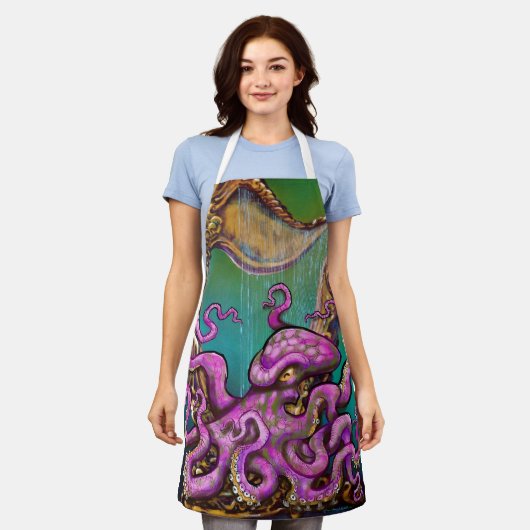 Octopus Harp Apron Schort (Gedragen)