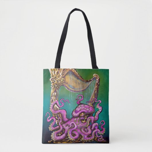 Octopus Harp Canvas tas (Voorkant)