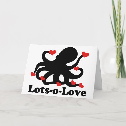 Octopus heeft veel liefde feestdagen kaart (Voorkant)