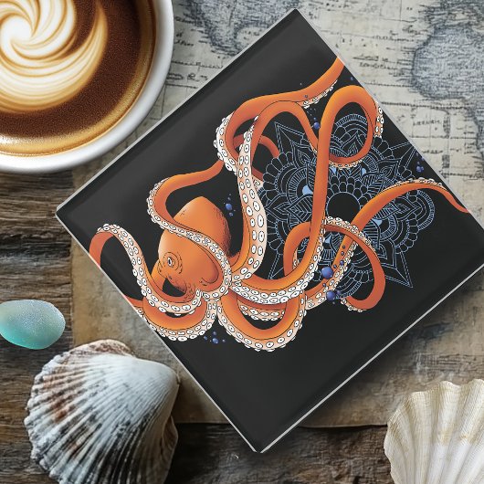 Octopus Henna Glazen Onderzetter