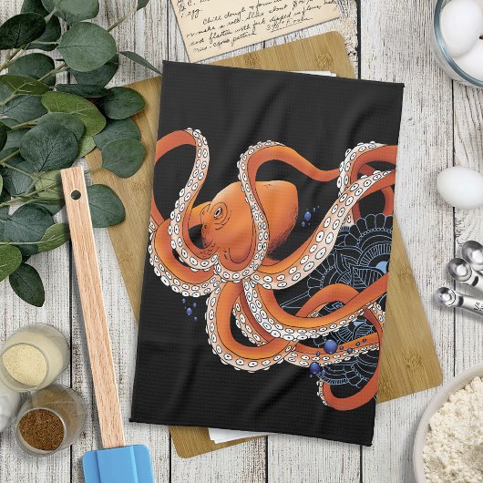 Octopus henna theedoek
