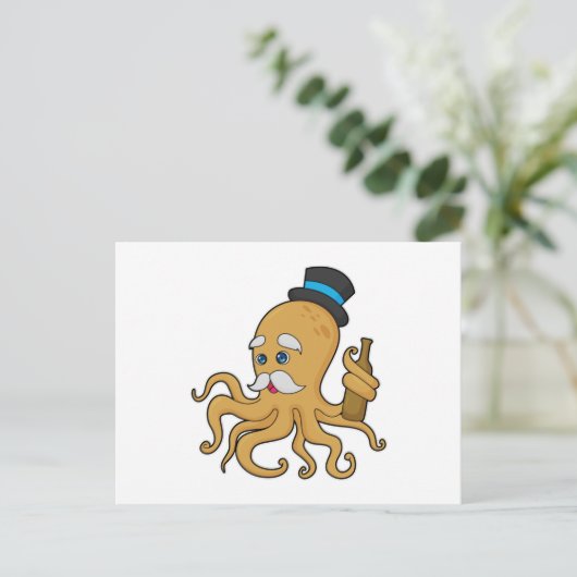 Octopus Herenhoed Briefkaart (Staand voorkant)