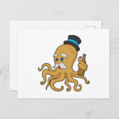 Octopus Herenhoed Briefkaart (Voorkant / Achterkant)