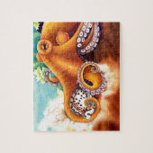 Octopus (Hij e.a.) die met Tiger Cowry zwaait Legpuzzel (Verticaal)