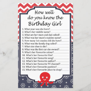 Octopus Hoe goed ken je het verjaardagsmeisje?