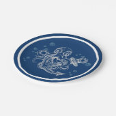 Octopus Holding Anker Papieren Bordje (Gekanteld)