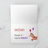 Octopus Holding Balloons Happy 8th Birthday Kaart (Binnen)