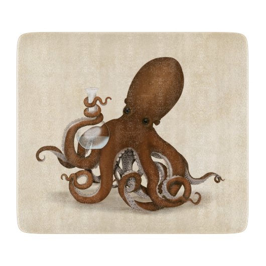 Octopus Holding Chemistry Flask Marine Science Snijplank (Voorkant)