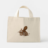 Octopus Holding Chemistry Flask Steampunk Science Mini Tote Bag (Achterkant)