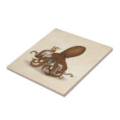 Octopus Holding Chemistry Flask Steampunk Science Tegeltje (Zijkant)