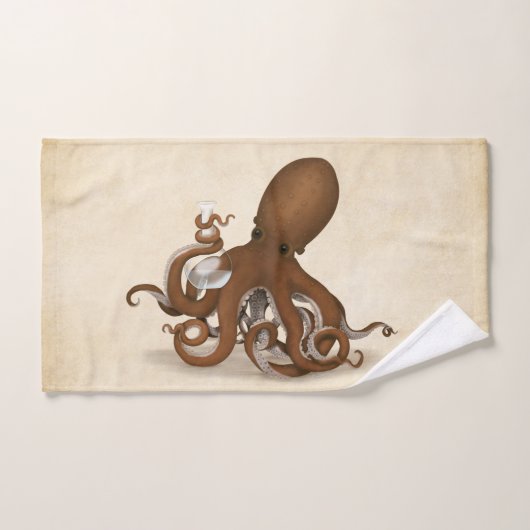 Octopus Holding Glass Flaschemie Steampunk Bad Handdoek (Handdoek)