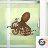 Octopus Holding Glass Flaschemie Steampunk Raamsticker (Huis)