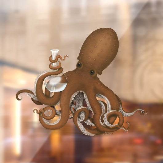 Octopus Holding Glass Flaschemie Steampunk Raamsticker (Vel 2)