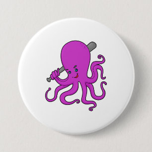 Octopus Honkbal Honkbalknuppel Ronde Button 7,6 Cm