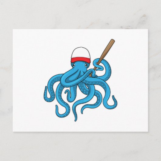 Octopus Honkbalkuil Baseball Briefkaart (Voorkant)
