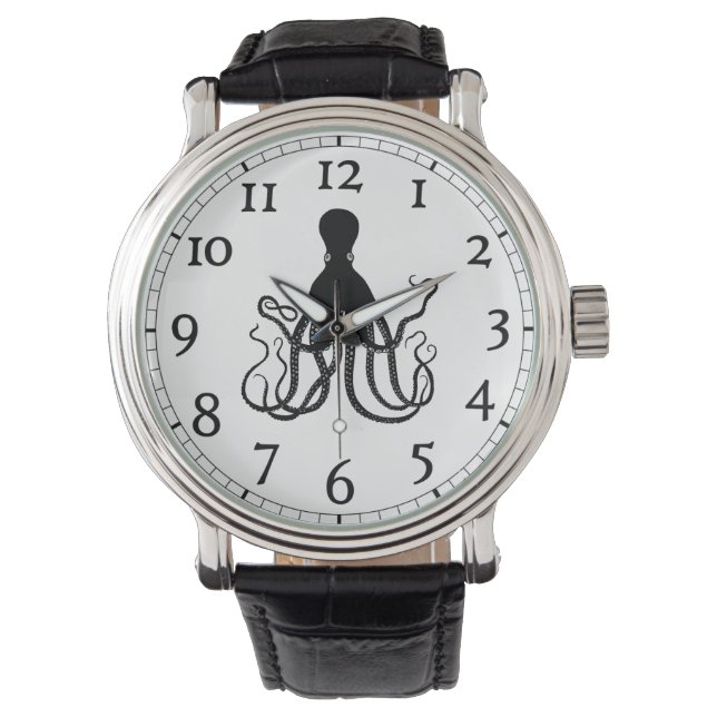 Octopus horloge met cijfers (Voorkant)
