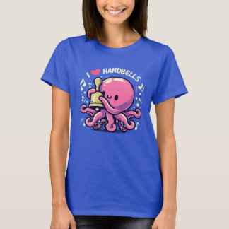 Octopus houdt van handbellen t-shirt