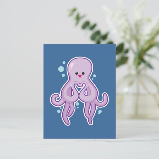 Octopus houdt van je briefkaart (Staand voorkant)