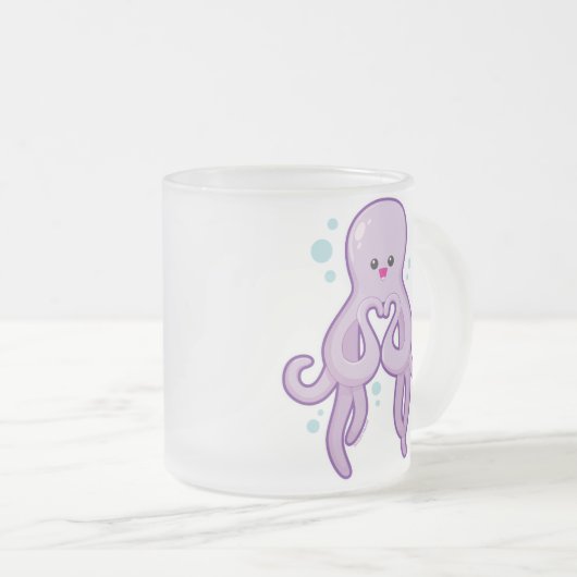 Octopus houdt van je matglas koffiemok (Voorkant rechts)