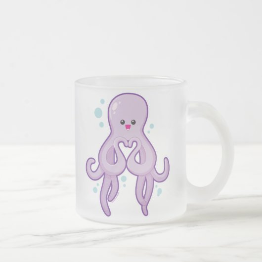 Octopus houdt van je matglas koffiemok (Rechts)