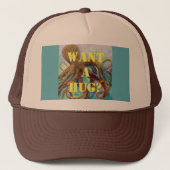 Octopus Hug Trucker Hat Trucker Pet (Voorkant)