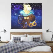Octopus Huge en Caravella Canvas Afdruk (Insitu (Slaapkamer))