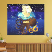 Octopus Huge en Caravella Canvas Afdruk (Insitu (Woonkamer))