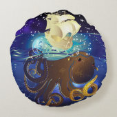 Octopus Huge en Caravella Rond Kussen (Achterkant)