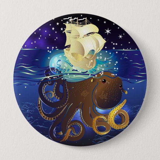 Octopus Huge en Caravella Ronde Button 4,0 Cm (Voorkant)