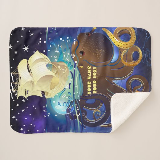 Octopus Huge en Caravella Sherpa Deken (Voorkant (horizontaal))