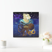 Octopus Huge en Caravella Vierkante Klok (Huis)