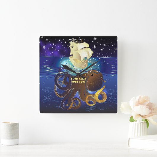 Octopus Huge en Caravella Vierkante Klok (Huis)