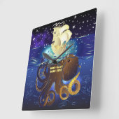 Octopus Huge en Caravella Vierkante Klok (Hoek)