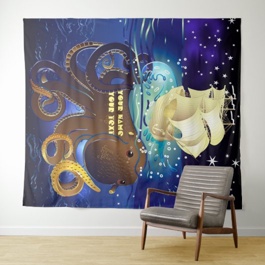 Octopus Huge en Caravella Wandkleed (In Situ (horizontaal))