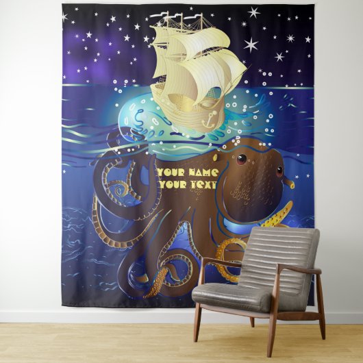 Octopus Huge en Caravella Wandkleed (In situ)